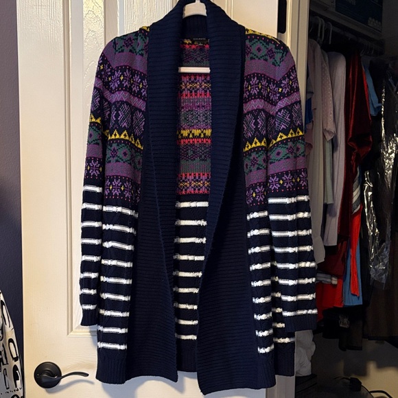 Talbots Multicolor Patterned cable knit Cardigan - Picture 1 of 5